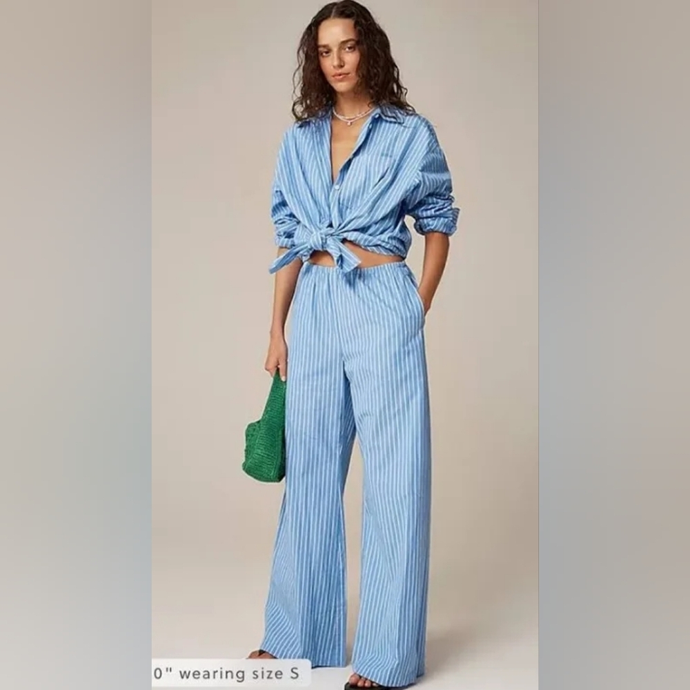 NWT J.Crew Cosmo Pant in Oxford Stripe, Size L